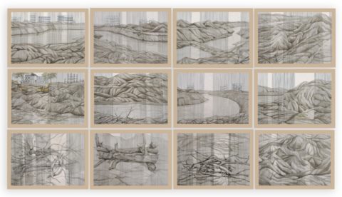 PRATAP MANNA | The Shifting Horizons I | Watercolour and ink on acid free paper | 30 x 48 ″