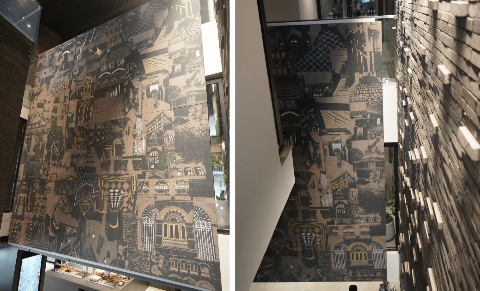 (left and right) Installation of Tales of Distant Dwellings by artist Savitha Ravi